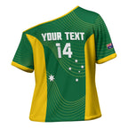 Custom Bowls Australia Cross Shoulder Shirt National Color Curve Sporty - Aussie Hoodie