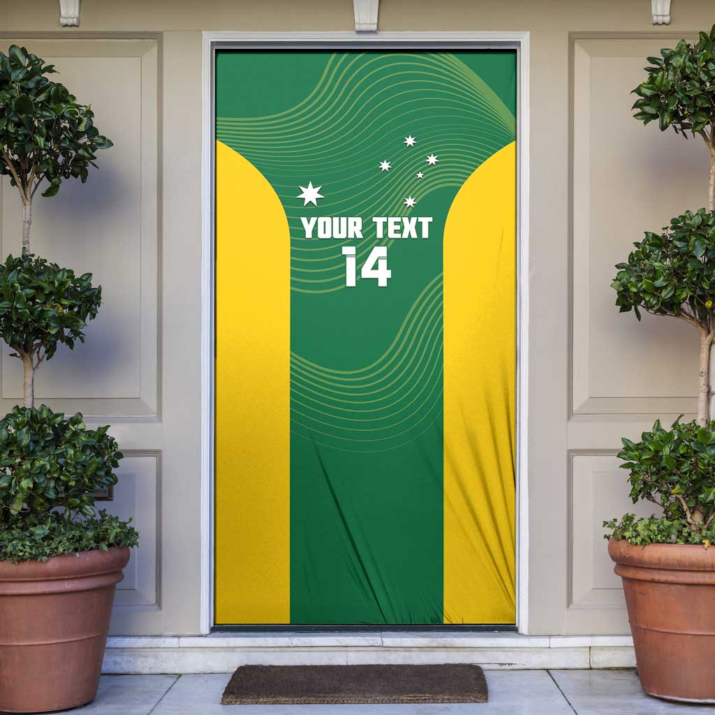 Custom Bowls Australia Door Cover National Color Curve Sporty - Aussie Hoodie