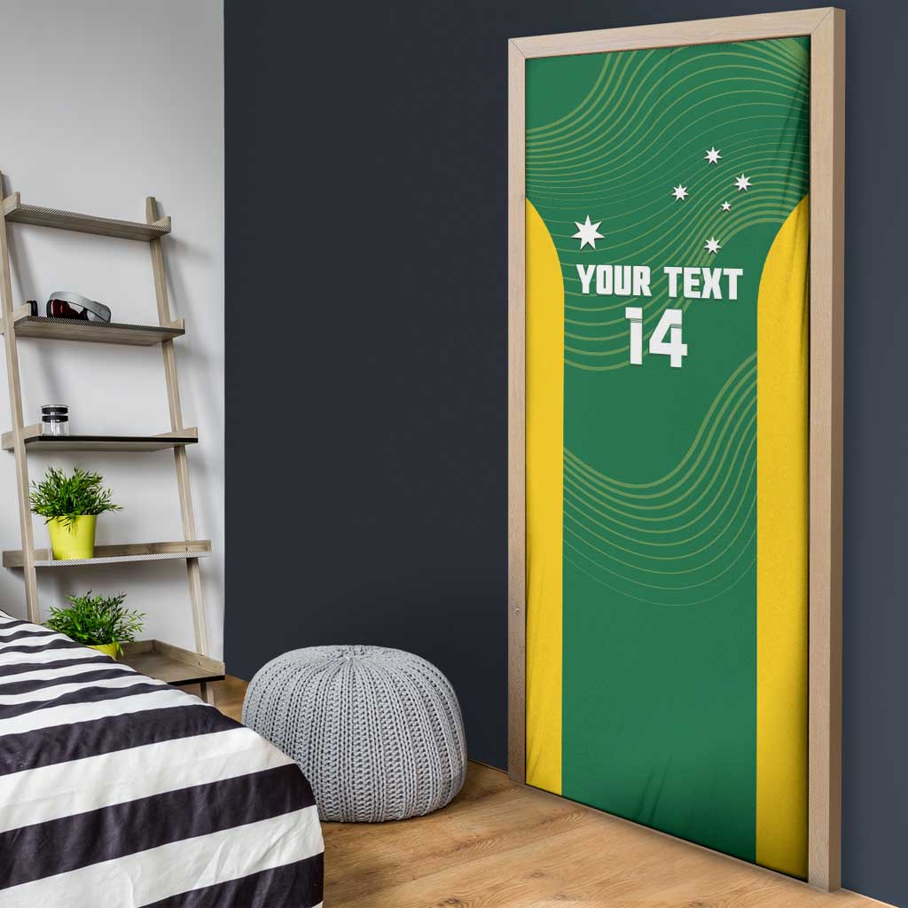 Custom Bowls Australia Door Cover National Color Curve Sporty - Aussie Hoodie