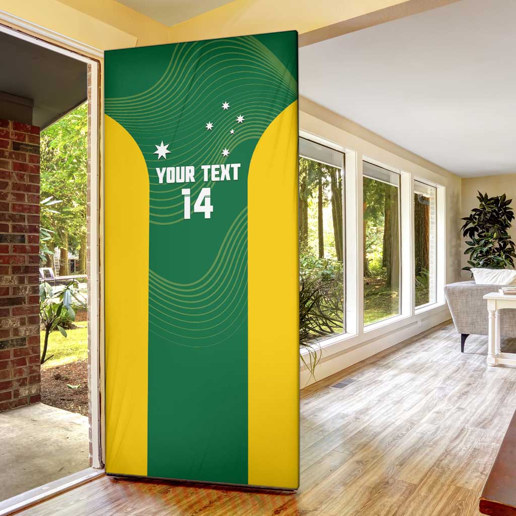 Custom Bowls Australia Door Cover National Color Curve Sporty - Aussie Hoodie