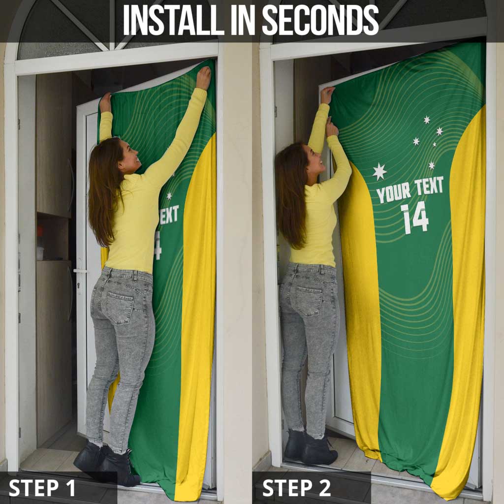 Custom Bowls Australia Door Cover National Color Curve Sporty - Aussie Hoodie