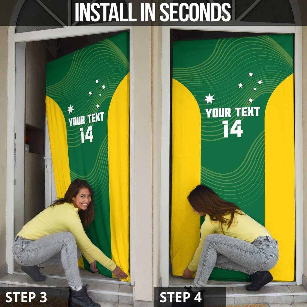 Custom Bowls Australia Door Cover National Color Curve Sporty - Aussie Hoodie