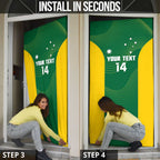 Custom Bowls Australia Door Cover National Color Curve Sporty - Aussie Hoodie