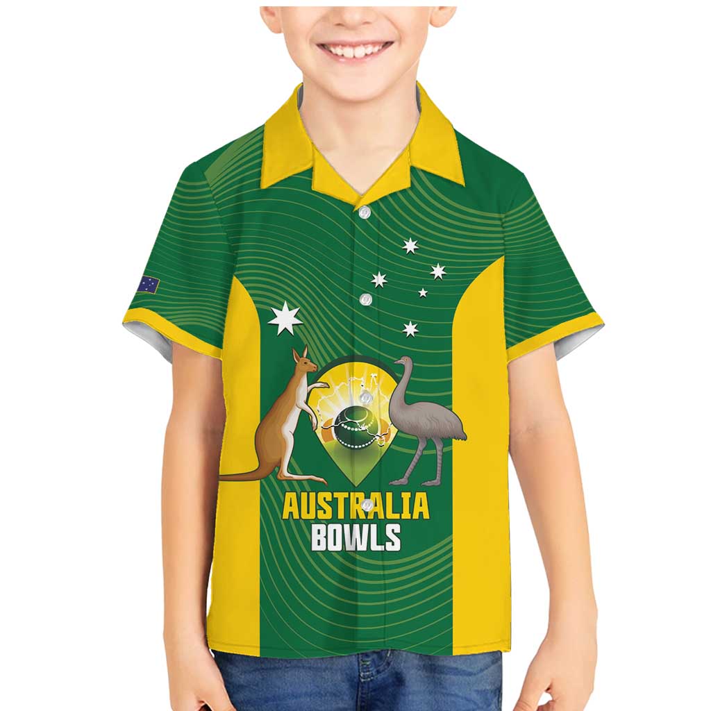 Custom Bowls Australia Family Matching Mermaid Dress and Hawaiian Shirt National Color Curve Sporty - Aussie Hoodie