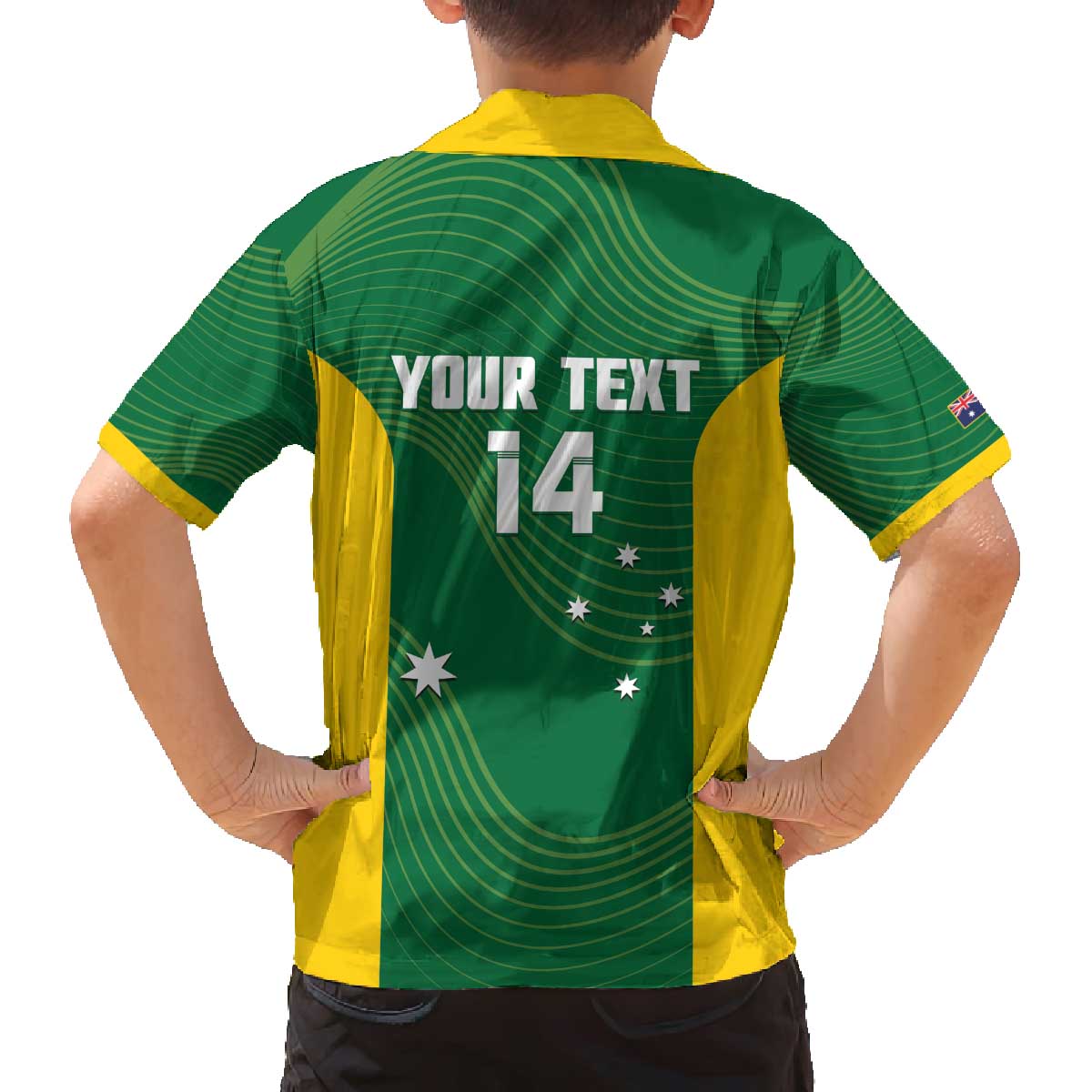 Custom Bowls Australia Family Matching Off The Shoulder Long Sleeve Dress and Hawaiian Shirt National Color Curve Sporty - Aussie Hoodie