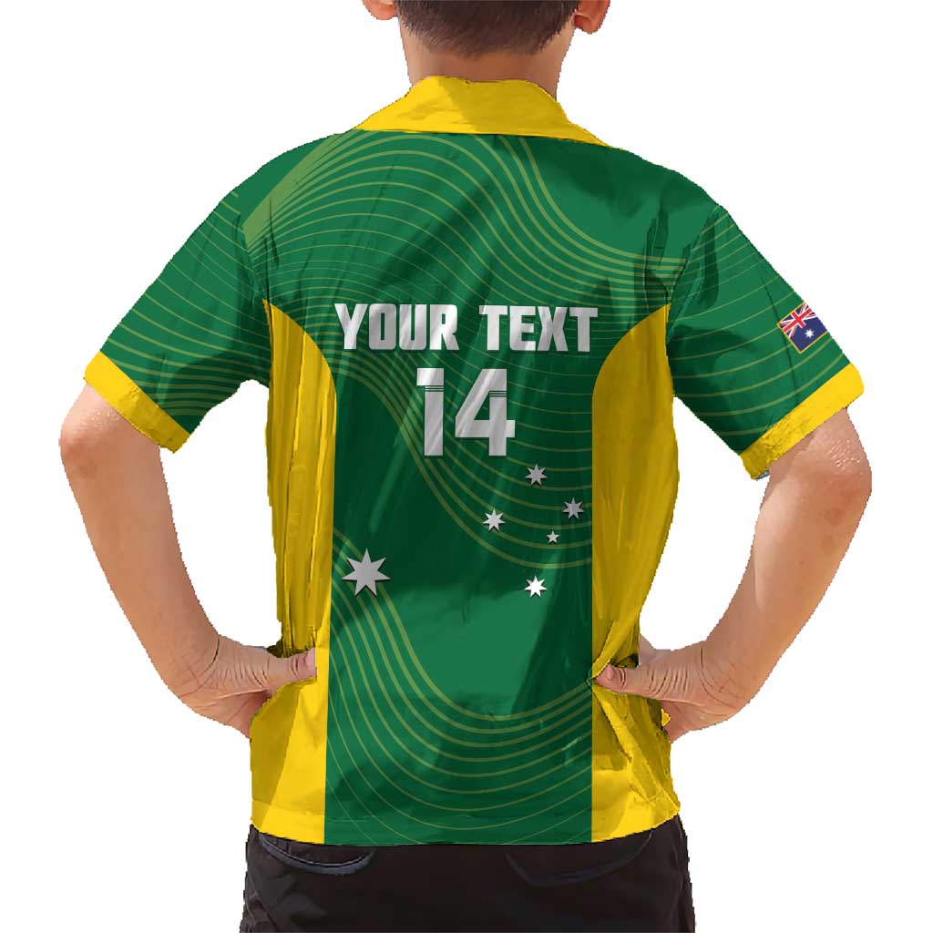 Custom Bowls Australia Family Matching Off Shoulder Maxi Dress and Hawaiian Shirt National Color Curve Sporty - Aussie Hoodie