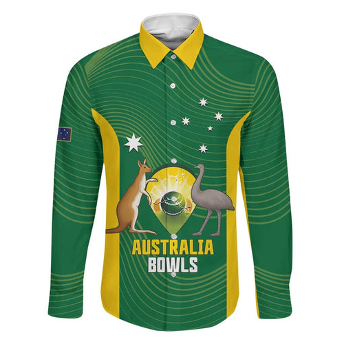 Custom Bowls Australia Family Matching Off Shoulder Short Dress and Hawaiian Shirt National Color Curve Sporty - Aussie Hoodie