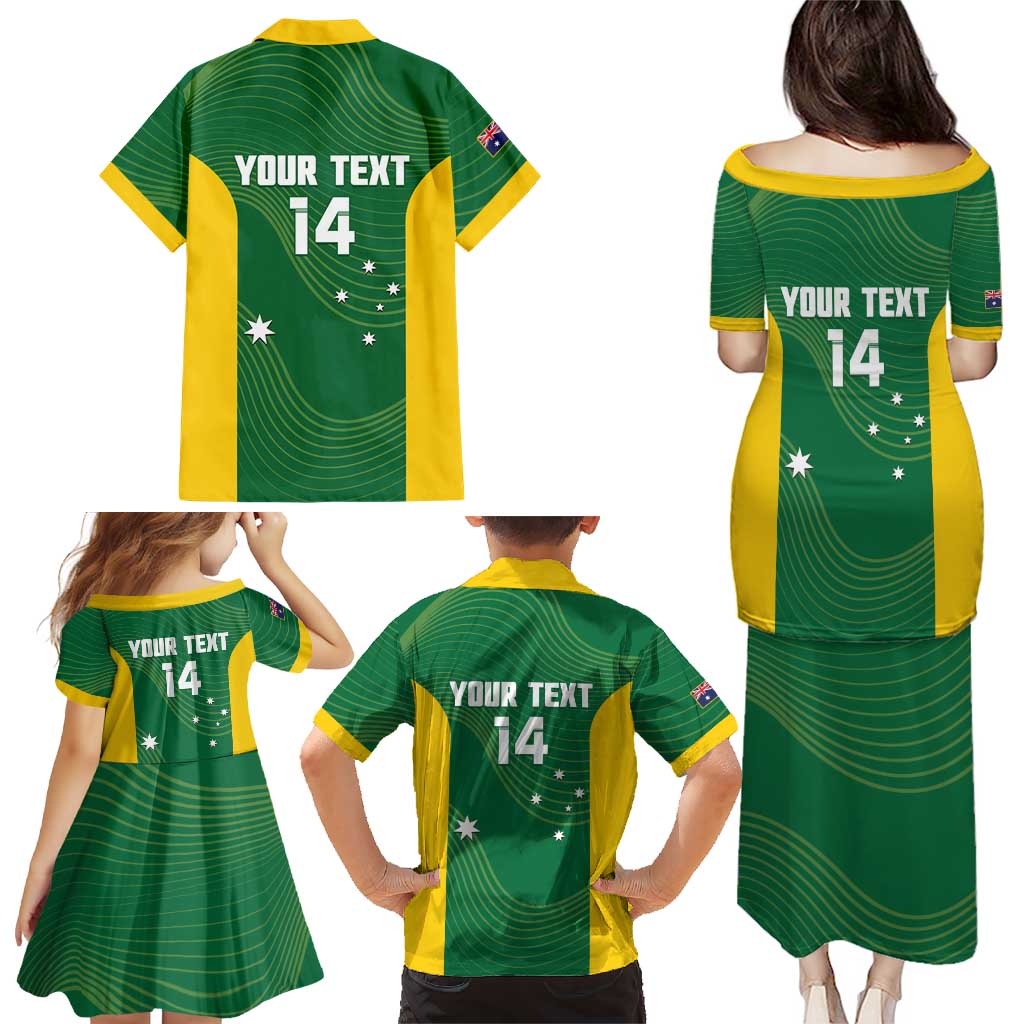 Custom Bowls Australia Family Matching Puletasi and Hawaiian Shirt National Color Curve Sporty - Aussie Hoodie