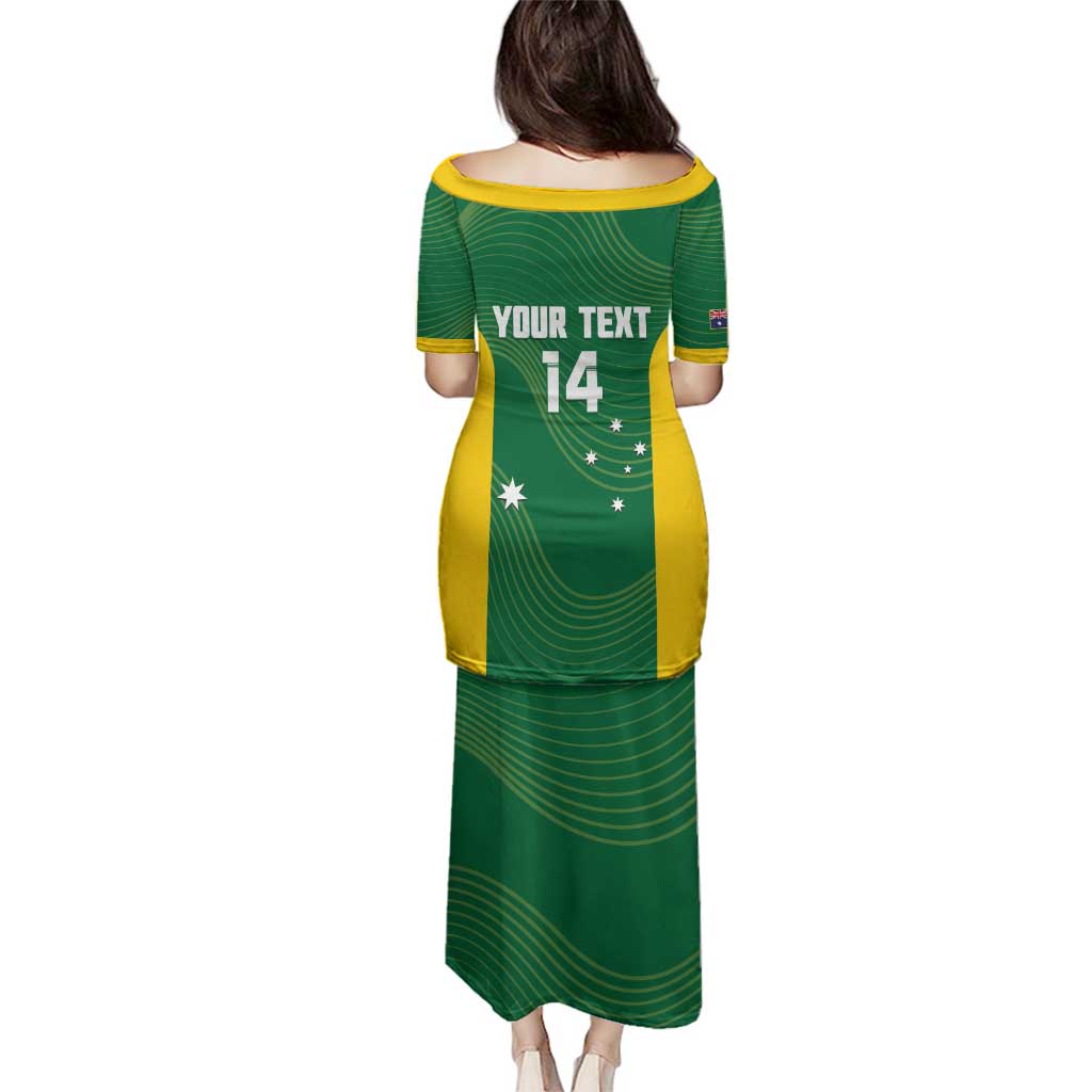 Custom Bowls Australia Family Matching Puletasi and Hawaiian Shirt National Color Curve Sporty - Aussie Hoodie