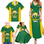 Custom Bowls Australia Family Matching Summer Maxi Dress and Hawaiian Shirt National Color Curve Sporty - Aussie Hoodie