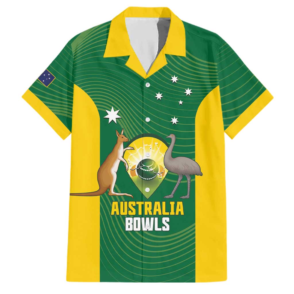Custom Bowls Australia Family Matching Tank Maxi Dress and Hawaiian Shirt National Color Curve Sporty - Aussie Hoodie