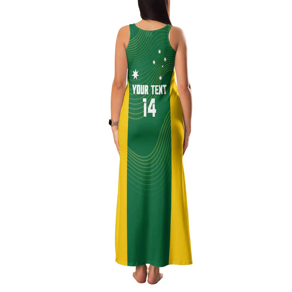 Custom Bowls Australia Family Matching Tank Maxi Dress and Hawaiian Shirt National Color Curve Sporty - Aussie Hoodie