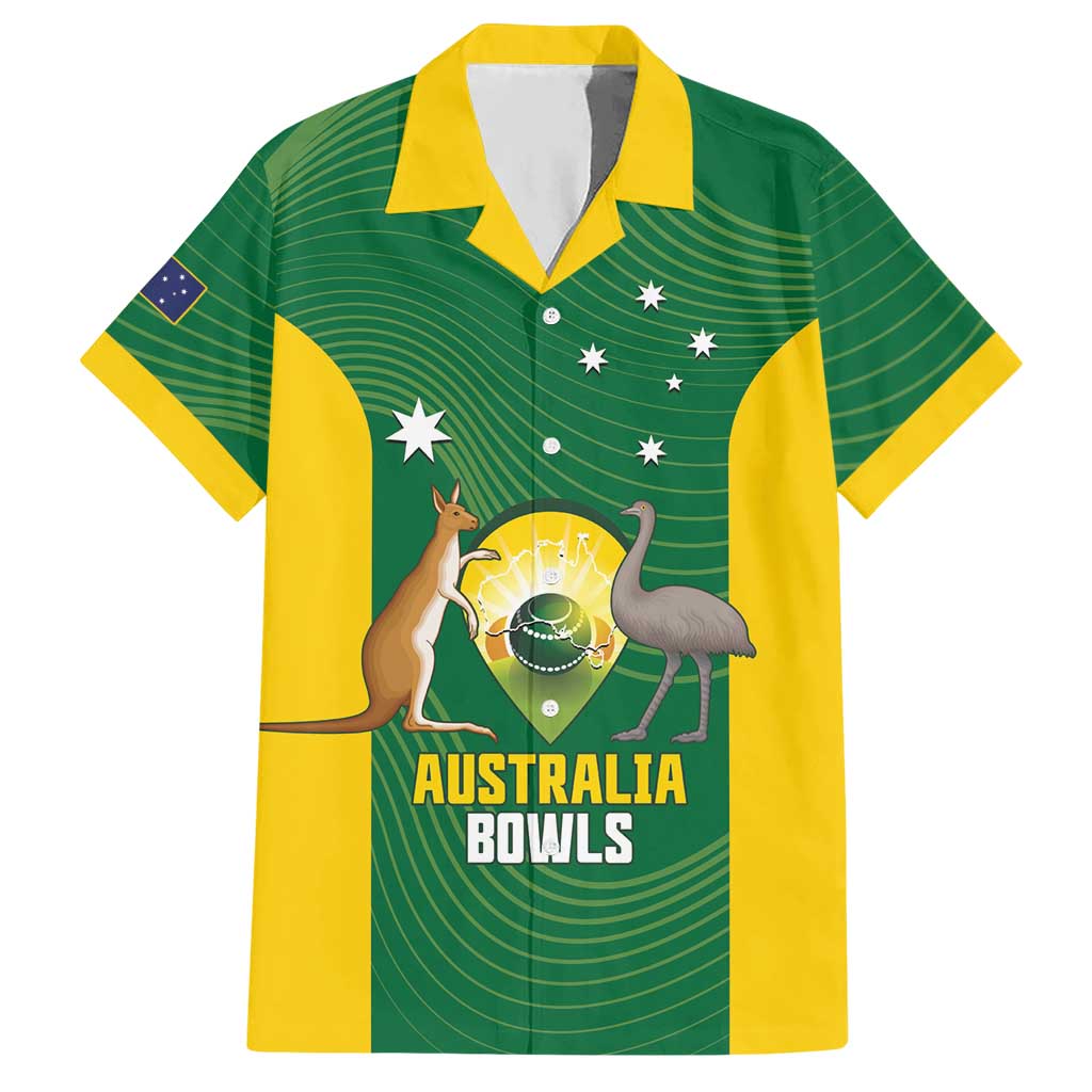 Custom Bowls Australia Hawaiian Shirt National Color Curve Sporty - Aussie Hoodie