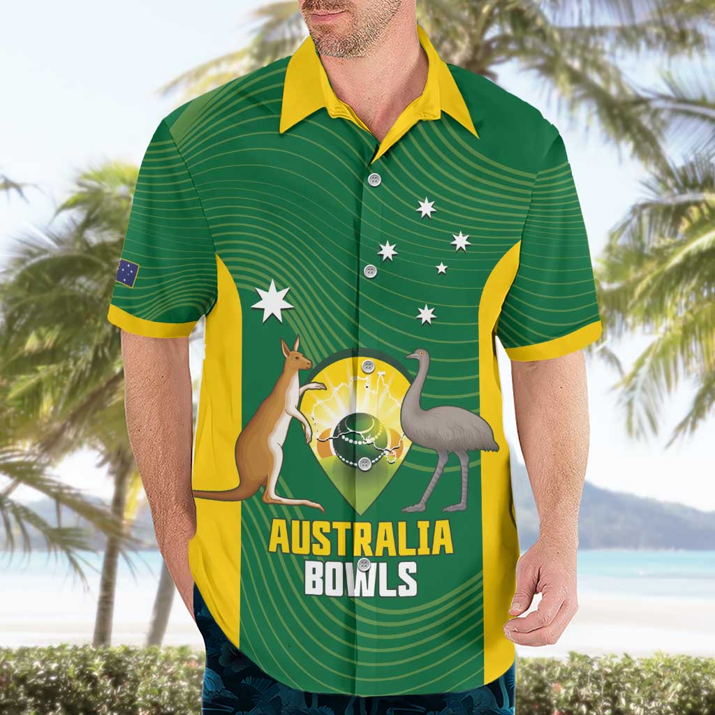 Custom Bowls Australia Hawaiian Shirt National Color Curve Sporty - Aussie Hoodie