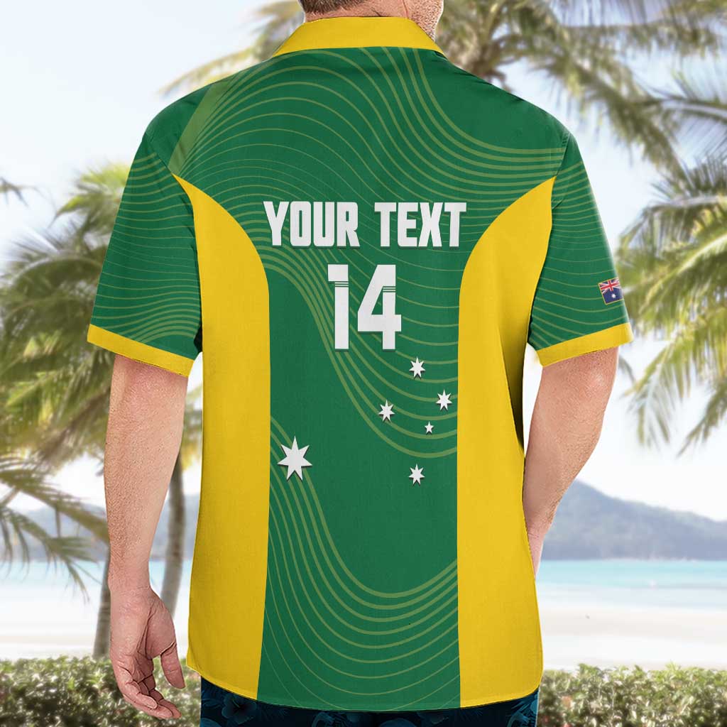 Custom Bowls Australia Hawaiian Shirt National Color Curve Sporty - Aussie Hoodie