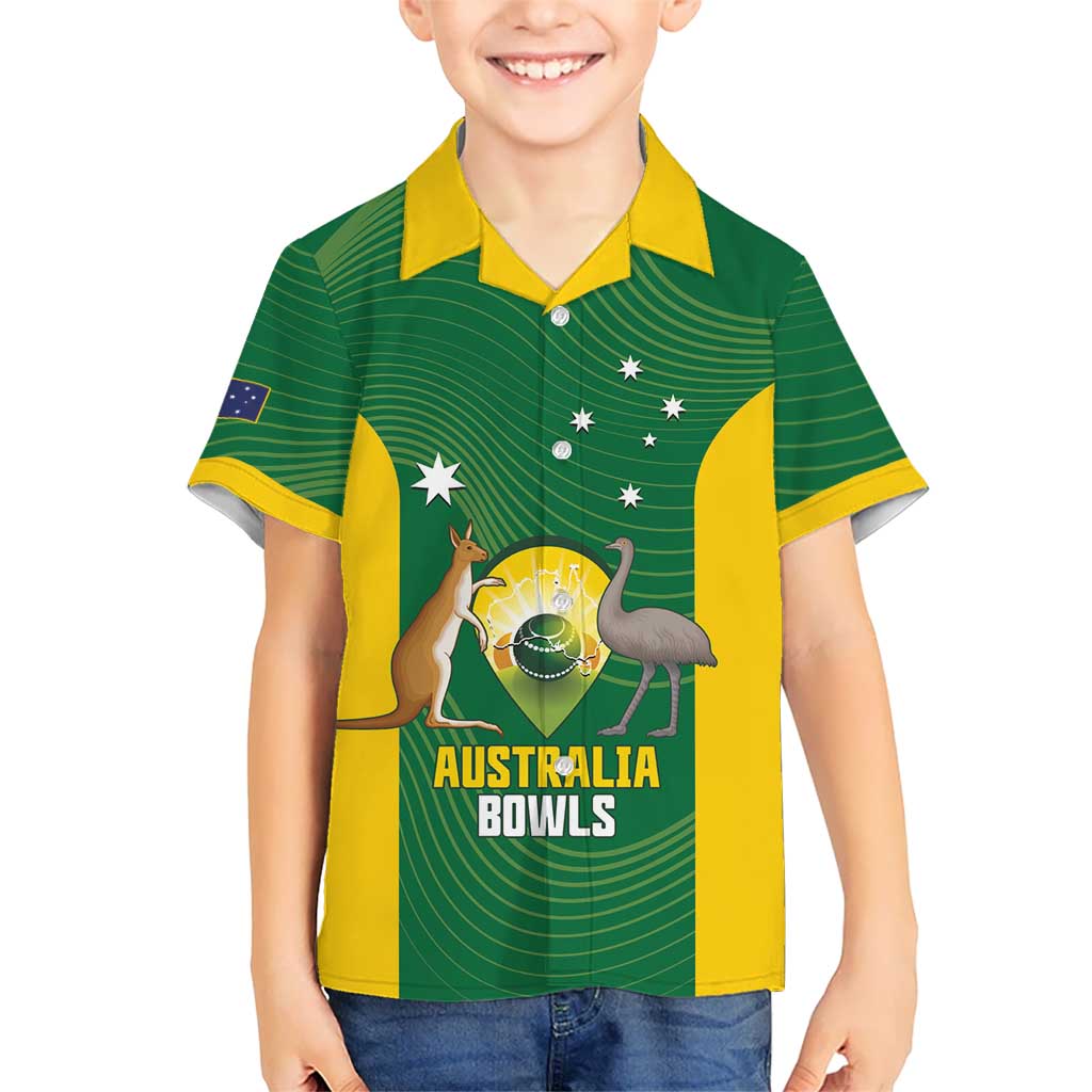 Custom Bowls Australia Hawaiian Shirt National Color Curve Sporty - Aussie Hoodie