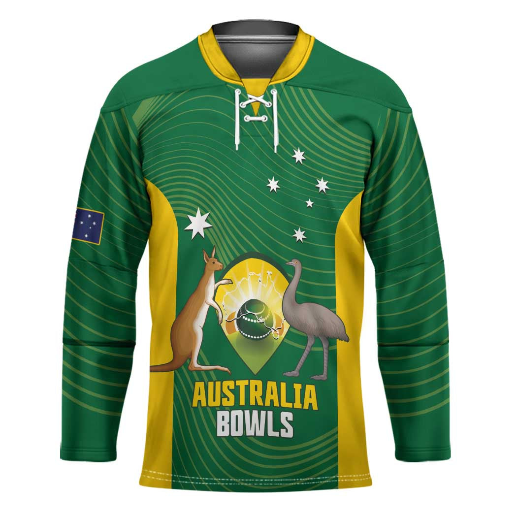 Custom Bowls Australia Hockey Jersey National Color Curve Sporty - Aussie Hoodie