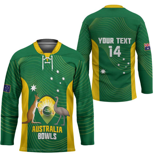 Custom Bowls Australia Hockey Jersey National Color Curve Sporty - Aussie Hoodie