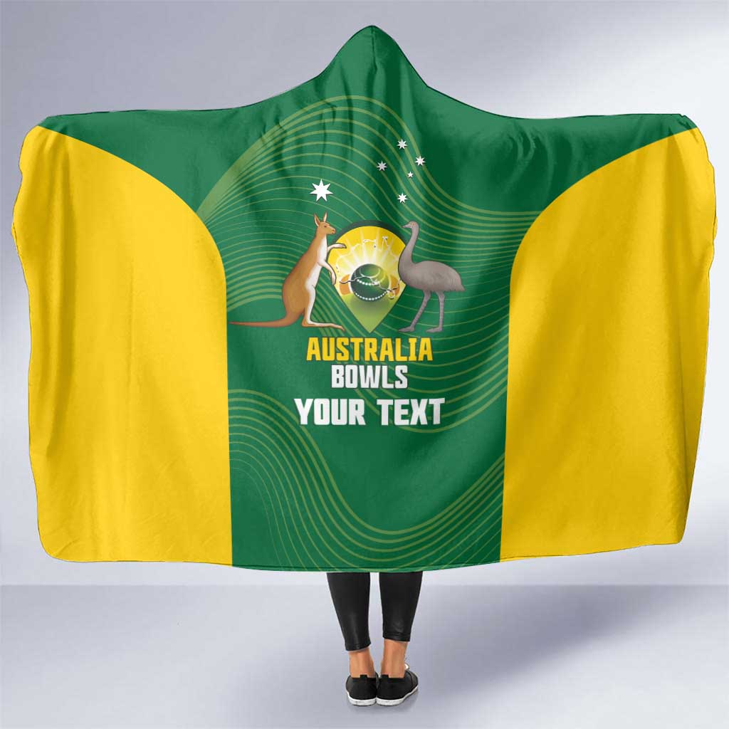 Custom Bowls Australia Hooded Blanket National Color Curve Sporty - Aussie Hoodie