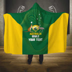 Custom Bowls Australia Hooded Blanket National Color Curve Sporty - Aussie Hoodie