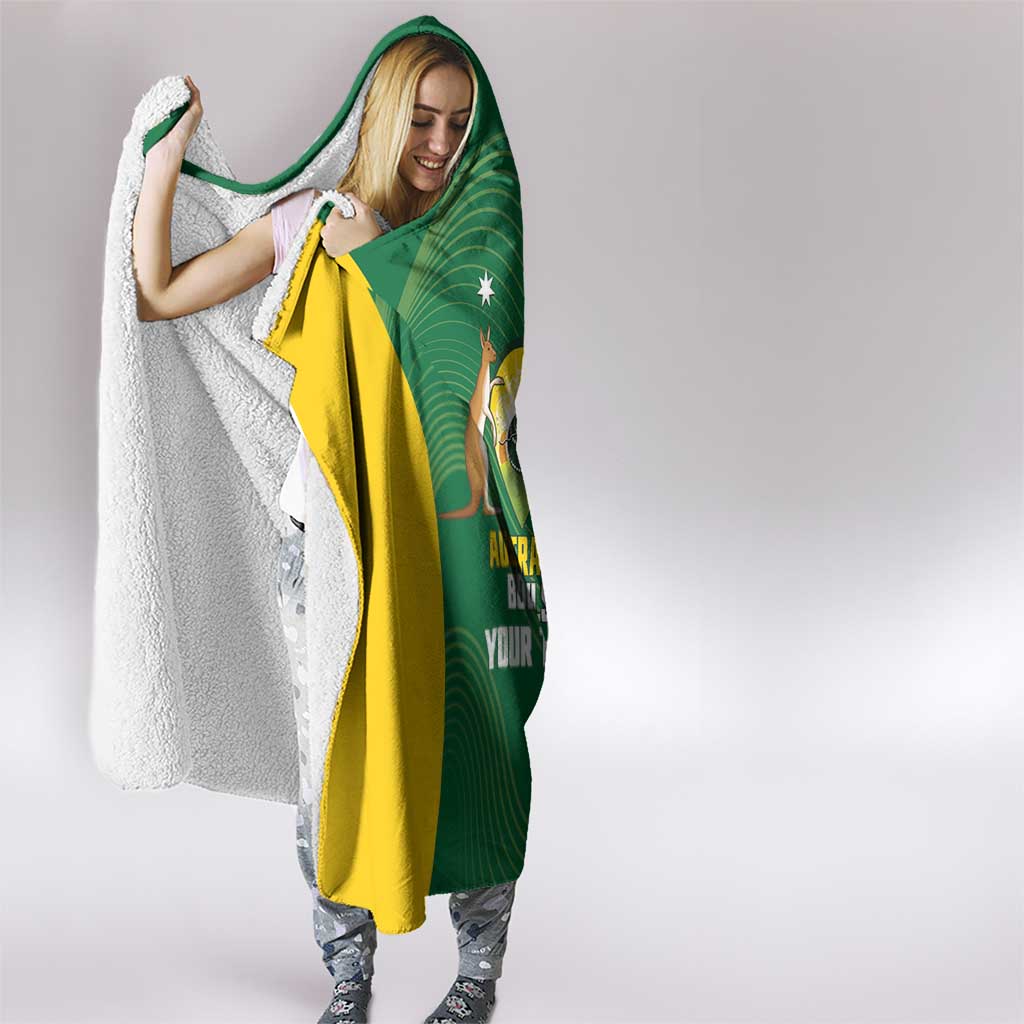 Custom Bowls Australia Hooded Blanket National Color Curve Sporty - Aussie Hoodie