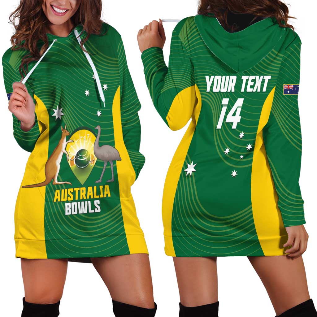Custom Bowls Australia Hoodie Dress National Color Curve Sporty - Aussie Hoodie