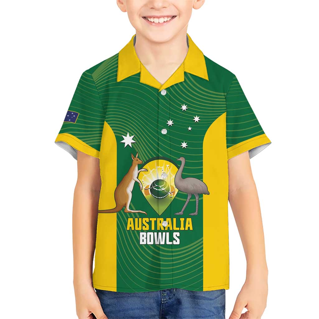 Custom Bowls Australia Kid Hawaiian Shirt National Color Curve Sporty - Aussie Hoodie