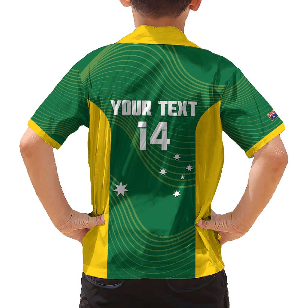 Custom Bowls Australia Kid Hawaiian Shirt National Color Curve Sporty - Aussie Hoodie