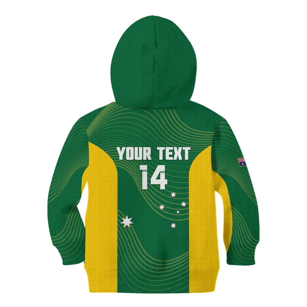 Custom Bowls Australia Kid Hoodie National Color Curve Sporty - Aussie Hoodie