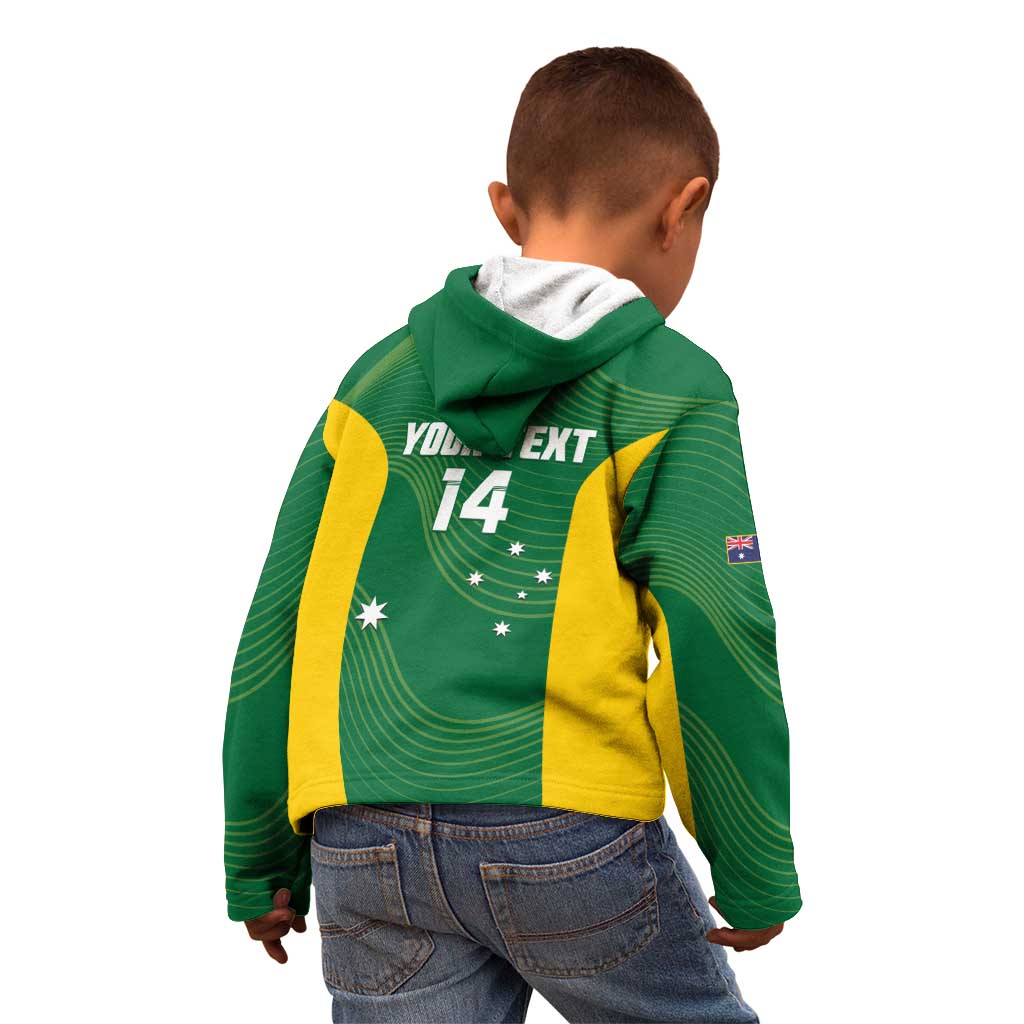 Custom Bowls Australia Kid Hoodie National Color Curve Sporty - Aussie Hoodie