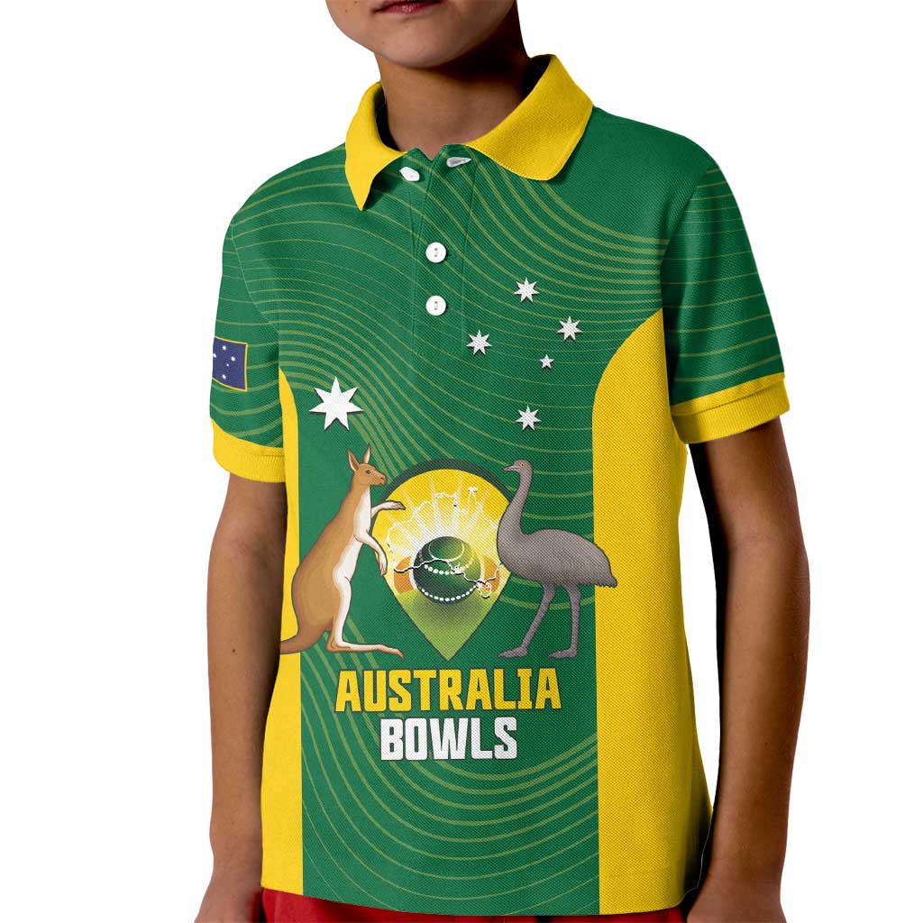 Custom Bowls Australia Kid Polo Shirt National Color Curve Sporty - Aussie Hoodie