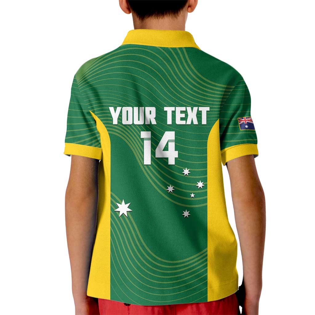 Custom Bowls Australia Kid Polo Shirt National Color Curve Sporty - Aussie Hoodie