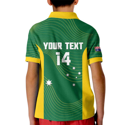 Custom Bowls Australia Kid Polo Shirt National Color Curve Sporty - Aussie Hoodie