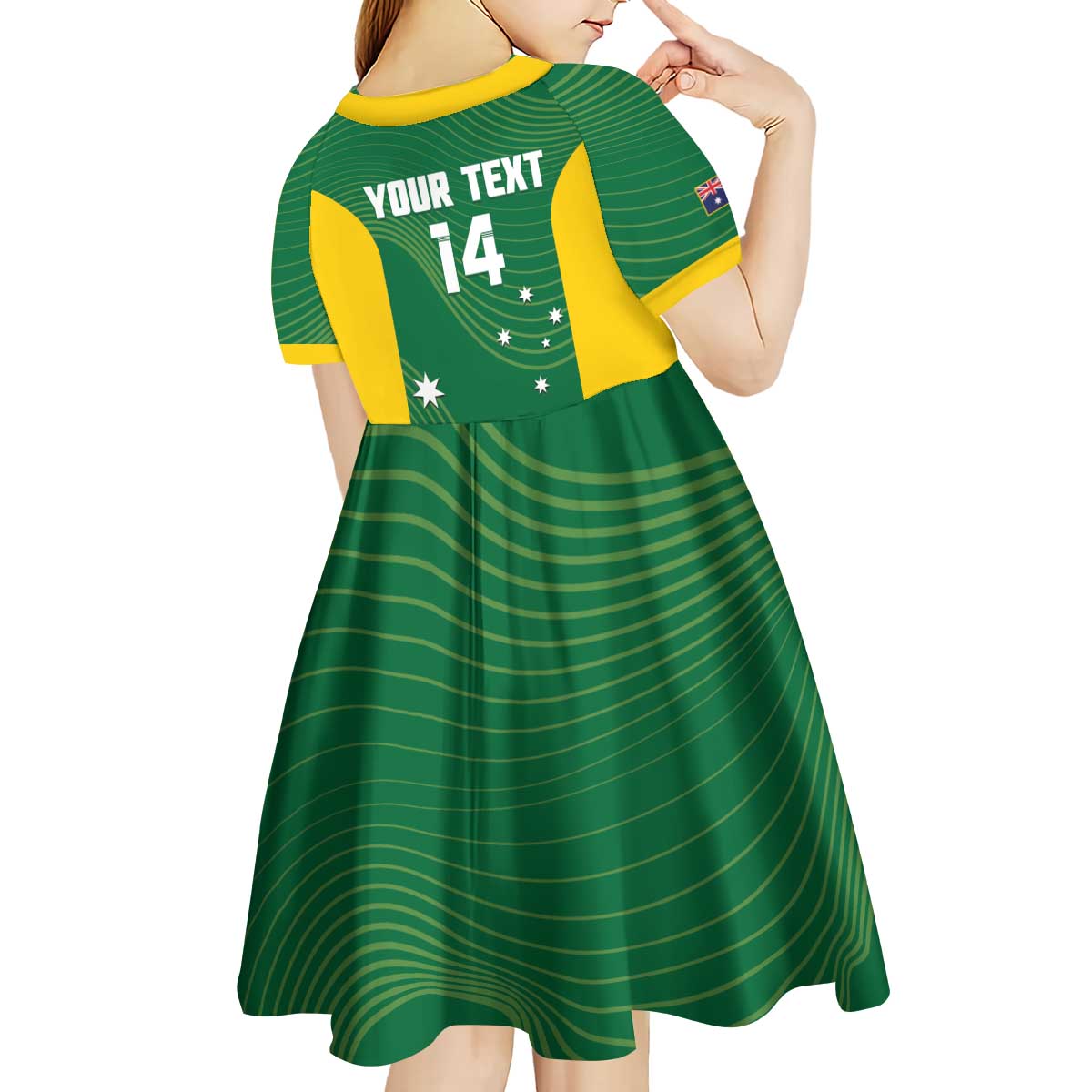 Custom Bowls Australia Kid Short Sleeve Dress National Color Curve Sporty - Aussie Hoodie