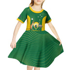 Custom Bowls Australia Kid Short Sleeve Dress National Color Curve Sporty - Aussie Hoodie