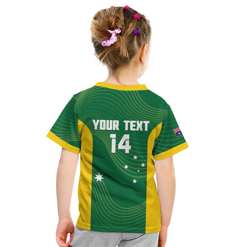 Custom Bowls Australia Kid T Shirt National Color Curve Sporty - Aussie Hoodie