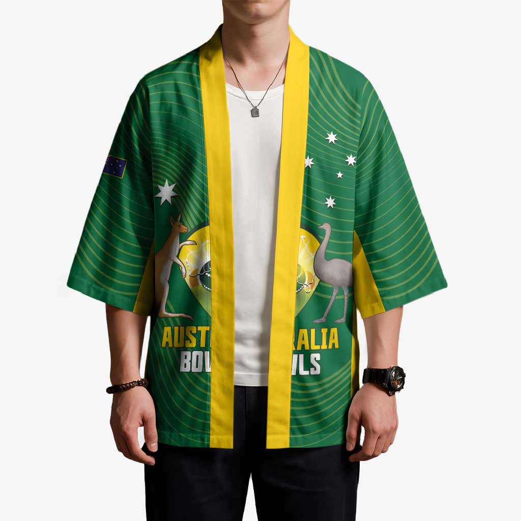 Custom Bowls Australia Kimono National Color Curve Sporty - Aussie Hoodie