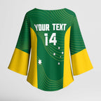 Custom Bowls Australia Kimono Sleeve Blouse National Color Curve Sporty - Aussie Hoodie