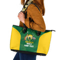 Custom Bowls Australia Leather Tote Bag National Color Curve Sporty - Aussie Hoodie