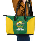 Custom Bowls Australia Leather Tote Bag National Color Curve Sporty - Aussie Hoodie