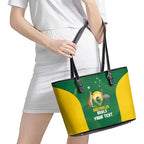 Custom Bowls Australia Leather Tote Bag National Color Curve Sporty - Aussie Hoodie