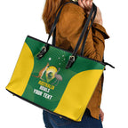 Custom Bowls Australia Leather Tote Bag National Color Curve Sporty - Aussie Hoodie