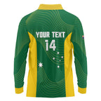 Custom Bowls Australia Long Sleeve Polo Shirt National Color Curve Sporty - Aussie Hoodie