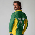 Custom Bowls Australia Long Sleeve Polo Shirt National Color Curve Sporty - Aussie Hoodie