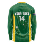 Custom Bowls Australia Long Sleeve Shirt National Color Curve Sporty - Aussie Hoodie