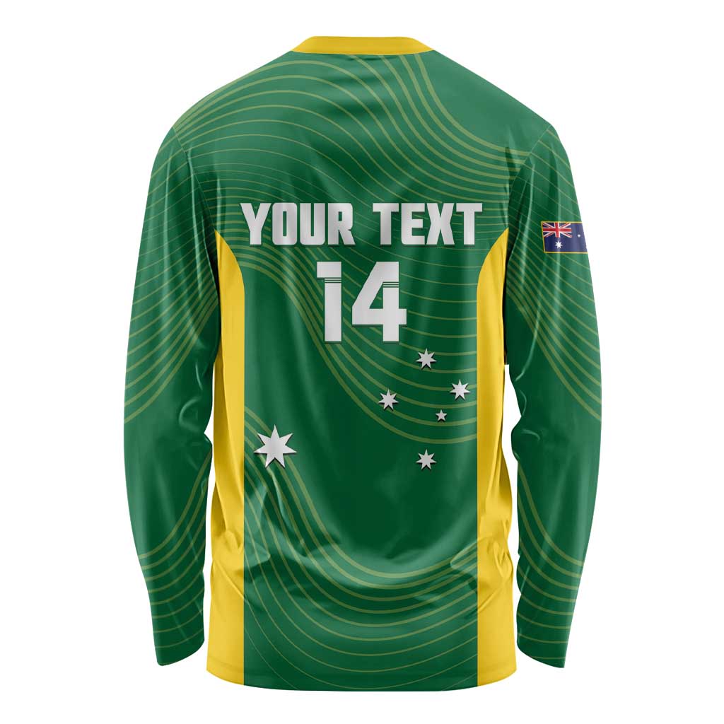 Custom Bowls Australia Long Sleeve Shirt National Color Curve Sporty - Aussie Hoodie