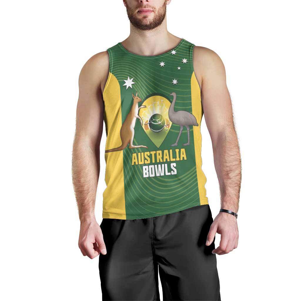 Custom Bowls Australia Men Tank Top National Color Curve Sporty - Aussie Hoodie