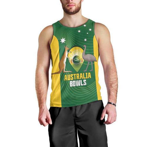 Custom Bowls Australia Men Tank Top National Color Curve Sporty - Aussie Hoodie