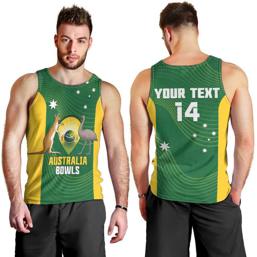 Custom Bowls Australia Men Tank Top National Color Curve Sporty - Aussie Hoodie