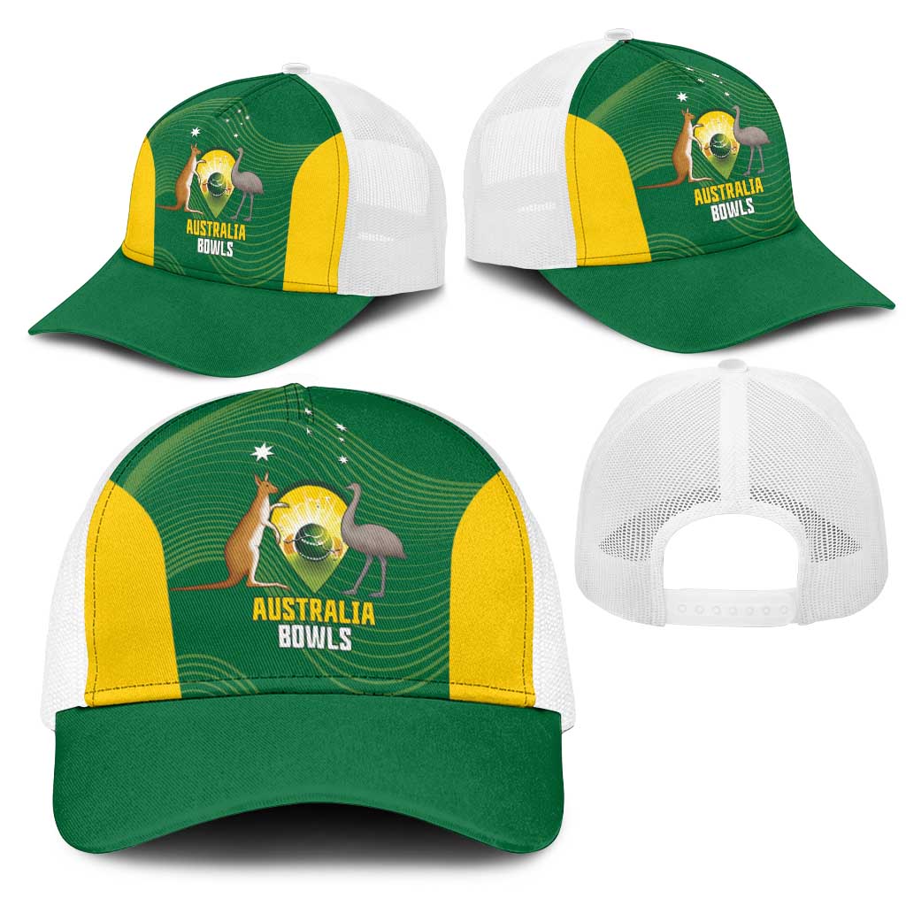 Bowls Australia Mesh Trucker Cap National Color Curve Sporty - Aussie Hoodie